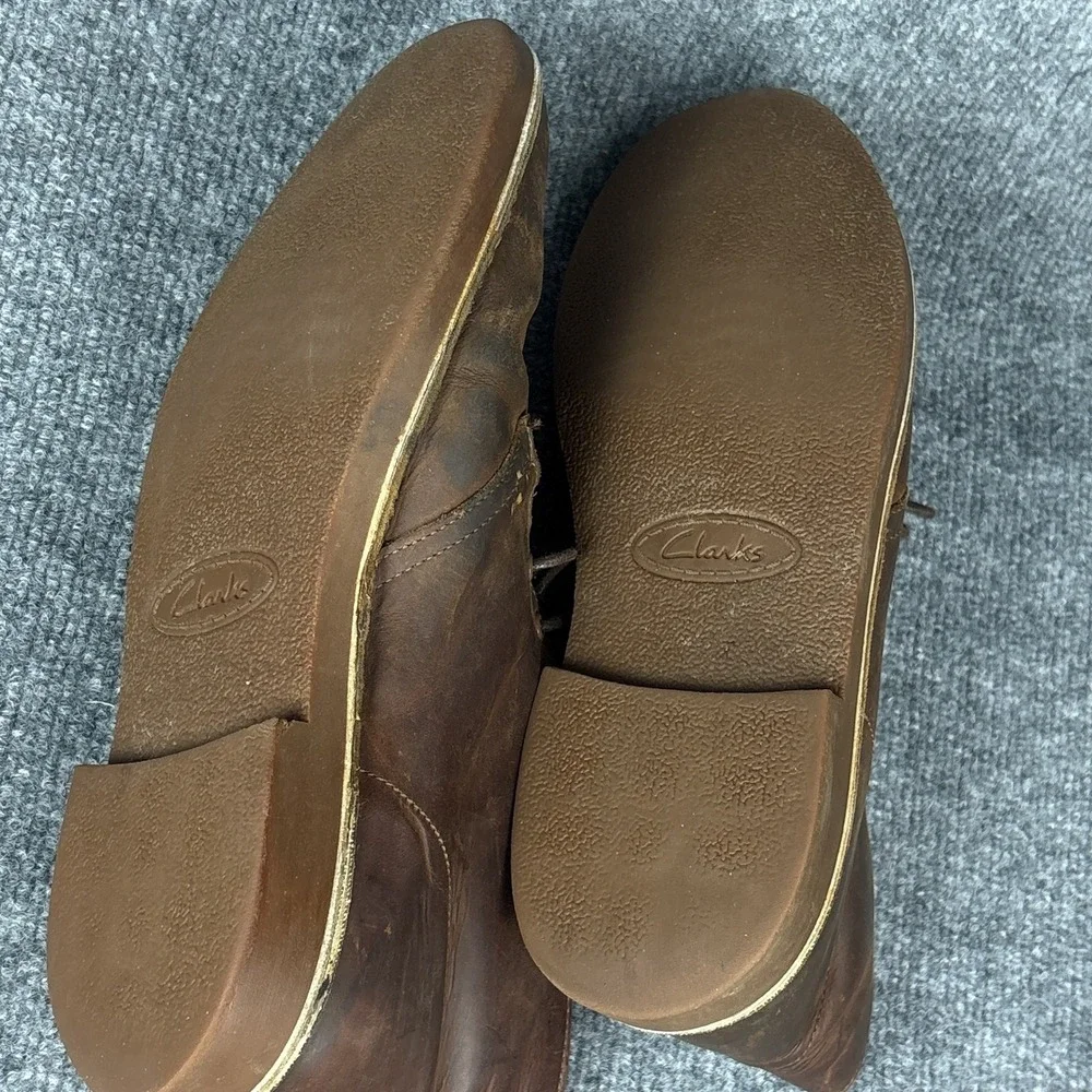 Clarks Bushacre 2 Mens Size 10 Chukka Boots Brown Leather Worn Patina
